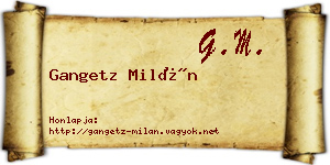 Gangetz Milán névjegykártya